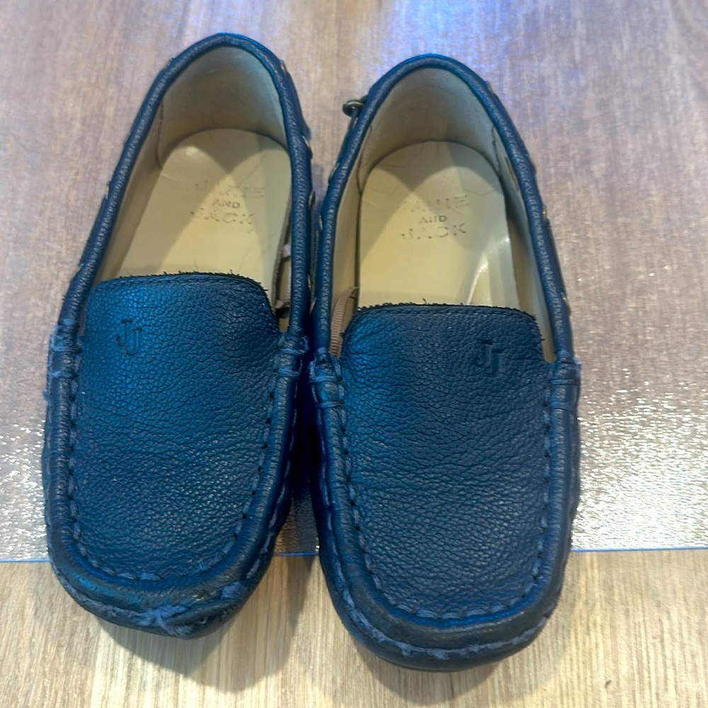 Janie and Jack navy blue driving loafers toddler size 10